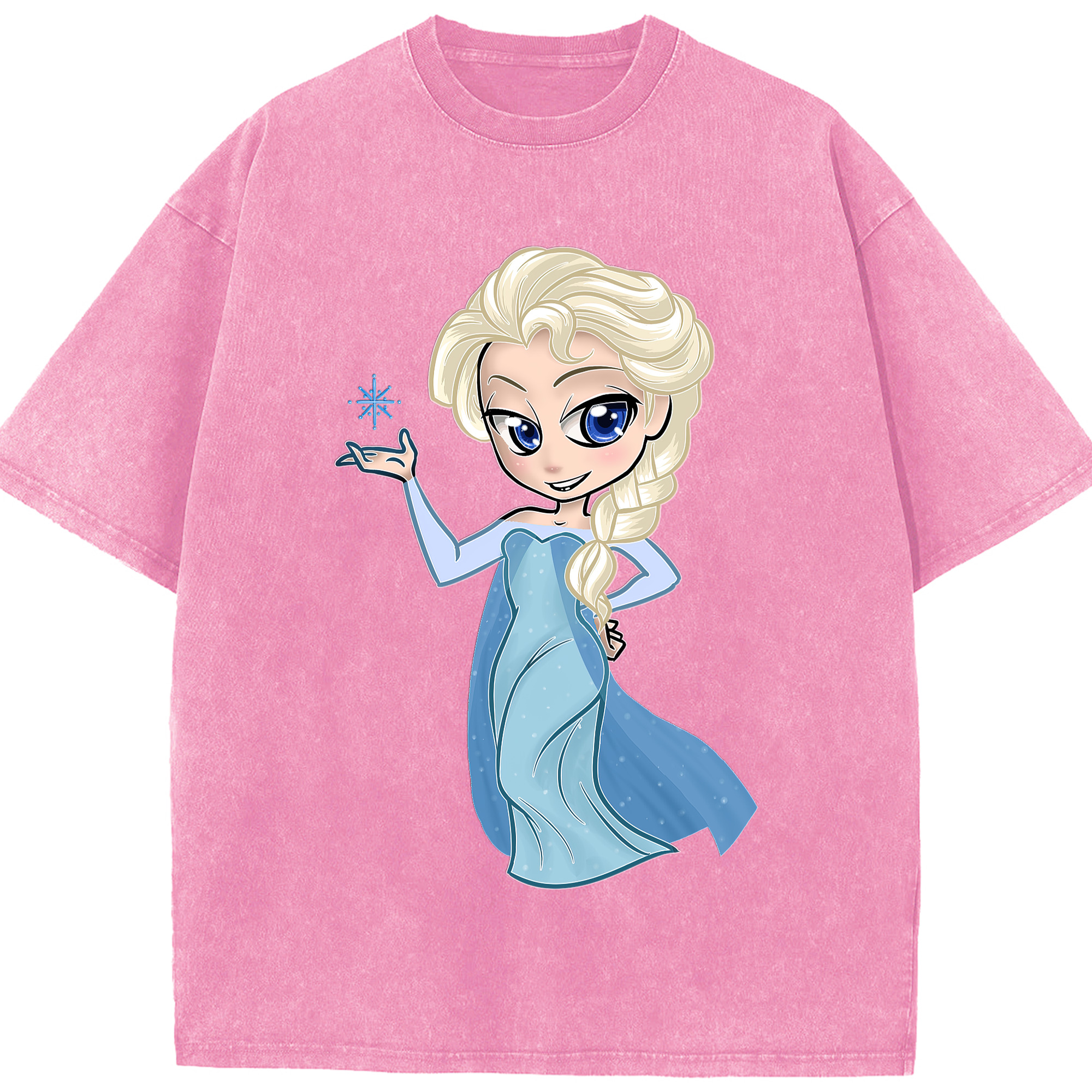 （画像用） アナと雪の女王 アンナ エルサ Frozen Anna Elsa 綿100% ヴィンテージ風 半袖Tシャツ（フロントプリント）